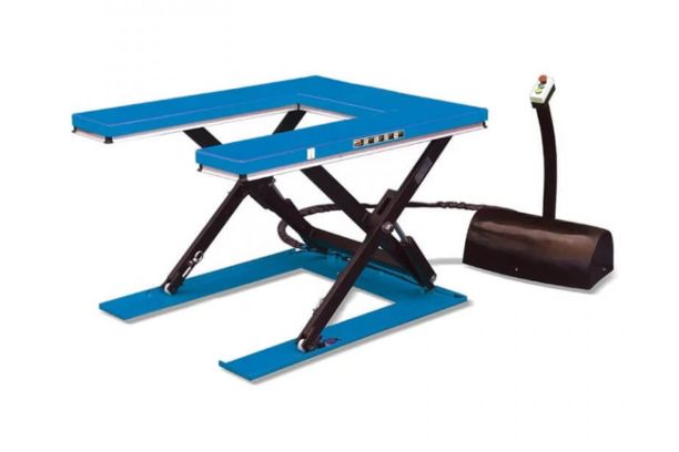 U shape low profile stationary lift table